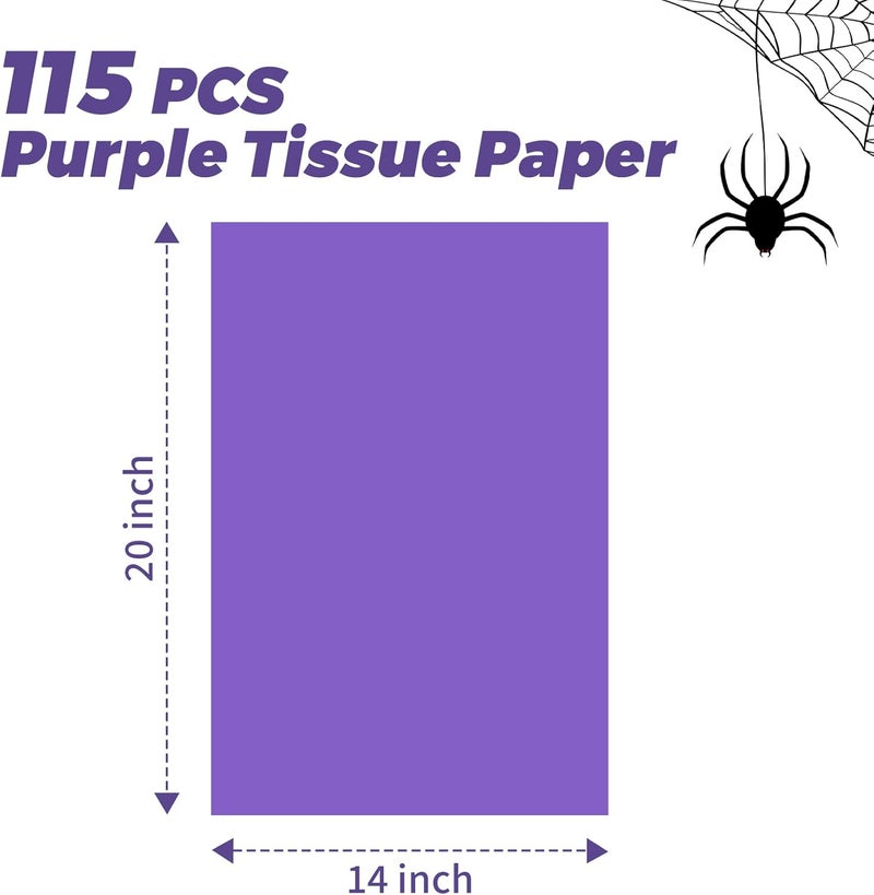 Simetufy Purple Tissue Paper for Gift Bags, 115 Sheets 14 x 20 Inches Purple Wrapping Paper, Gift Wrapping Tissue Paper Bulk for Crafts Mother's Day Fall Halloween Wedding Birthday Holiday Party Decor - Image 2